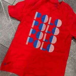 Polo by Ralph Lauren Kids Red Tee with Blue Logo